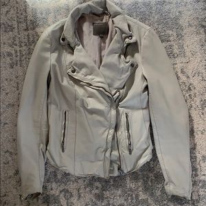 Muuubaa Grey Leather Jacket
